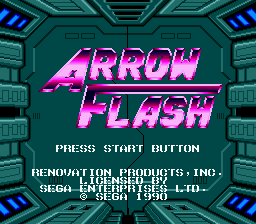 Arrow Flash title screen for Sega Mega Drive